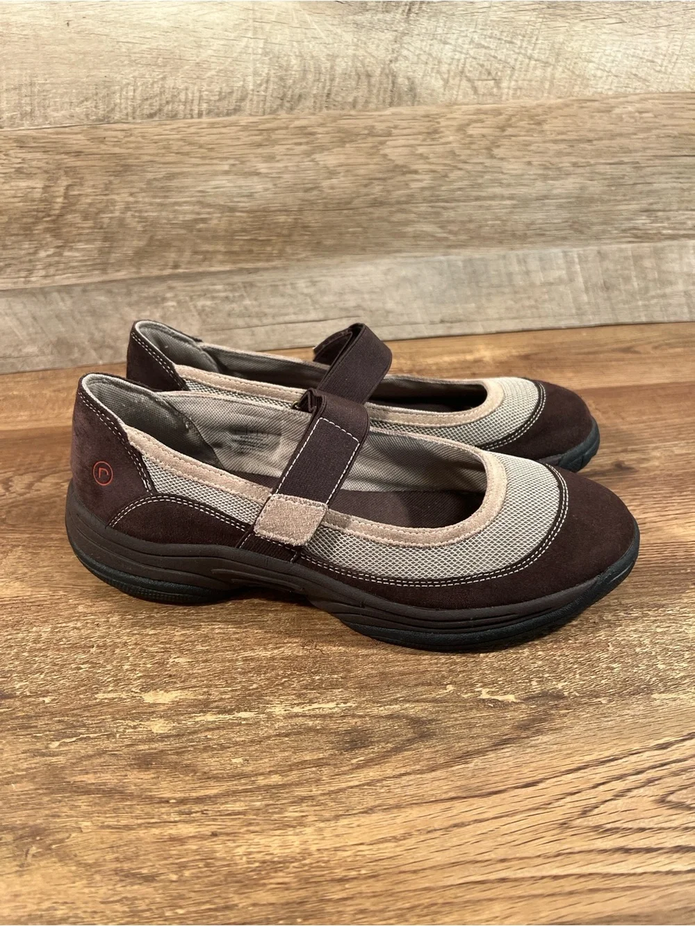 Rockport Brown and Beige Mary Jane Flats